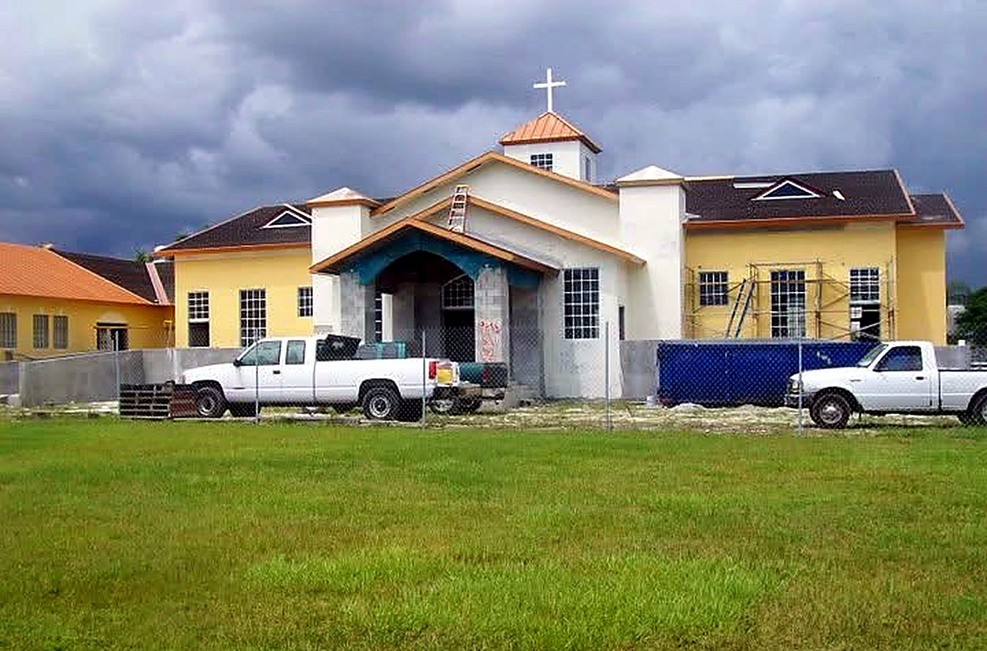 Church construction project nearing completion, built by Brunt & Company Inc.